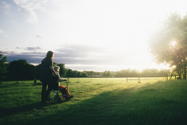 old people on a lawn